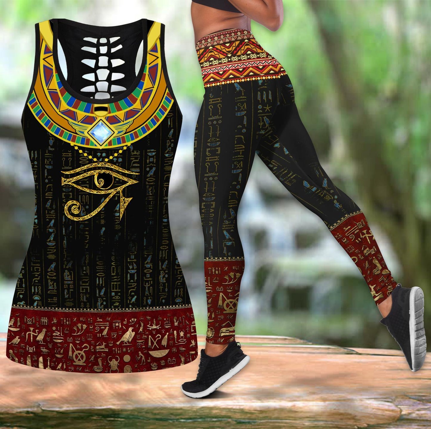 The Eyes of Horus 3D Over Printed Legging & Tank top-ML
