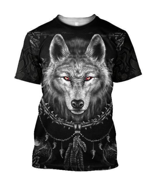 Black Wolf 3D Over Printed Hoodie for Men and Women-ML