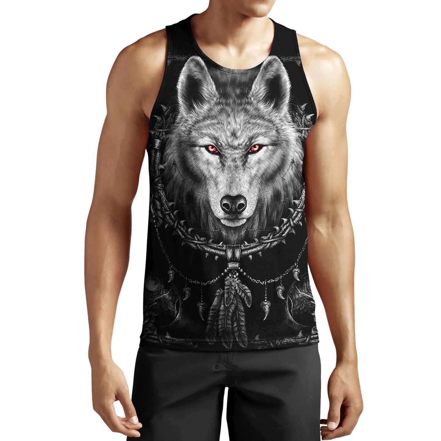 Black Wolf 3D Over Printed Hoodie for Men and Women-ML