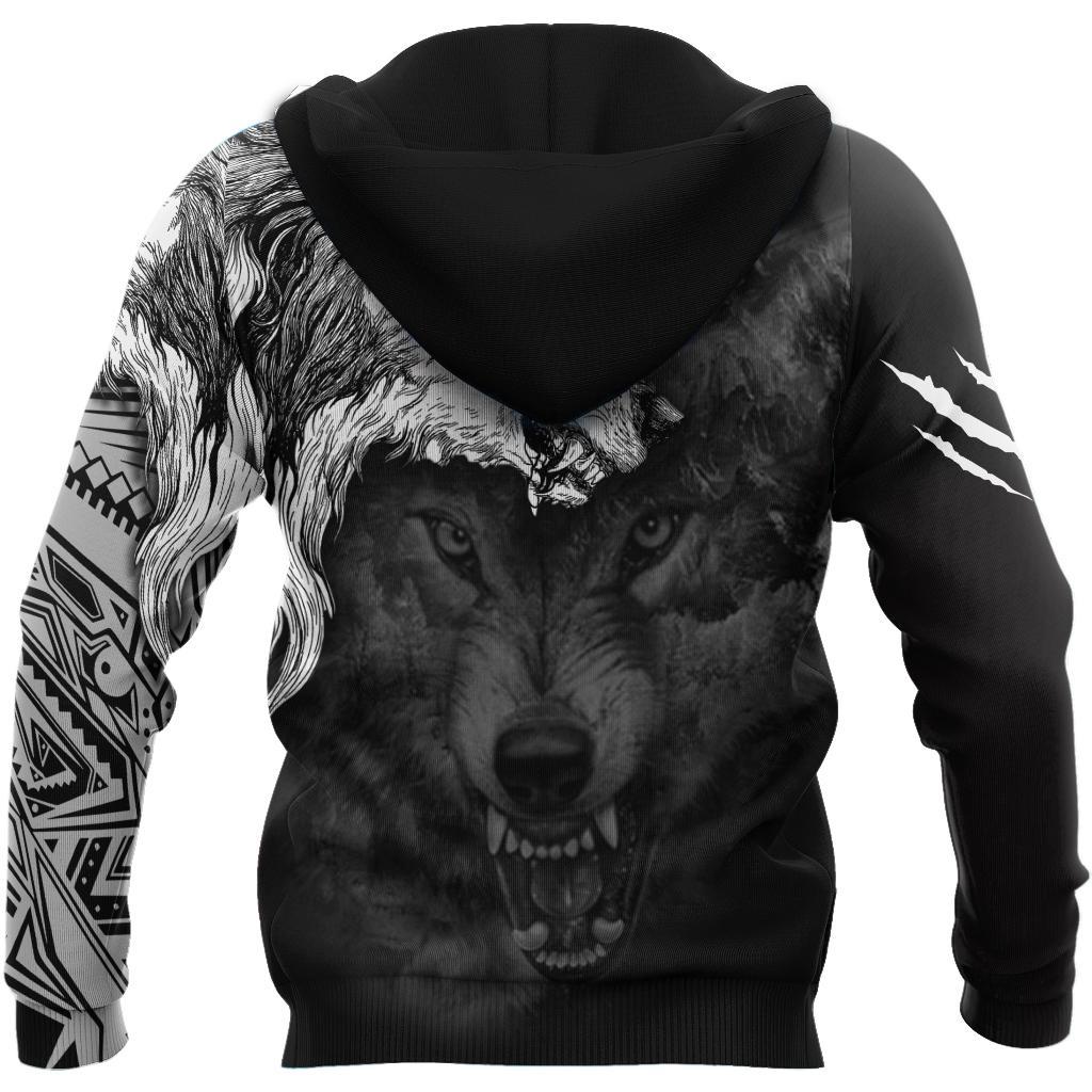 Wolf Spirit Tattoo 3D Over Printed Hoodie for Men and Women-ML