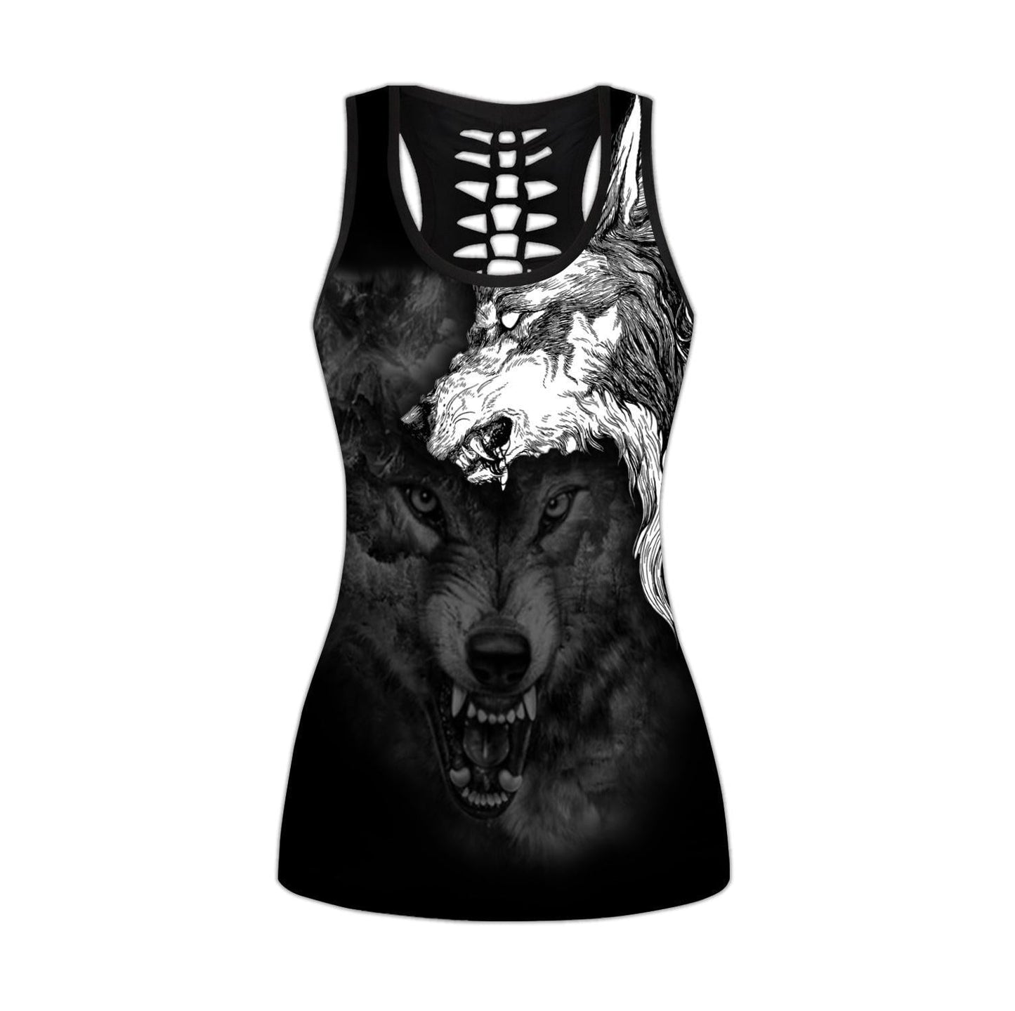 Wolf Spirit Tattoo 3D Over Printed Legging & Tank top-ML