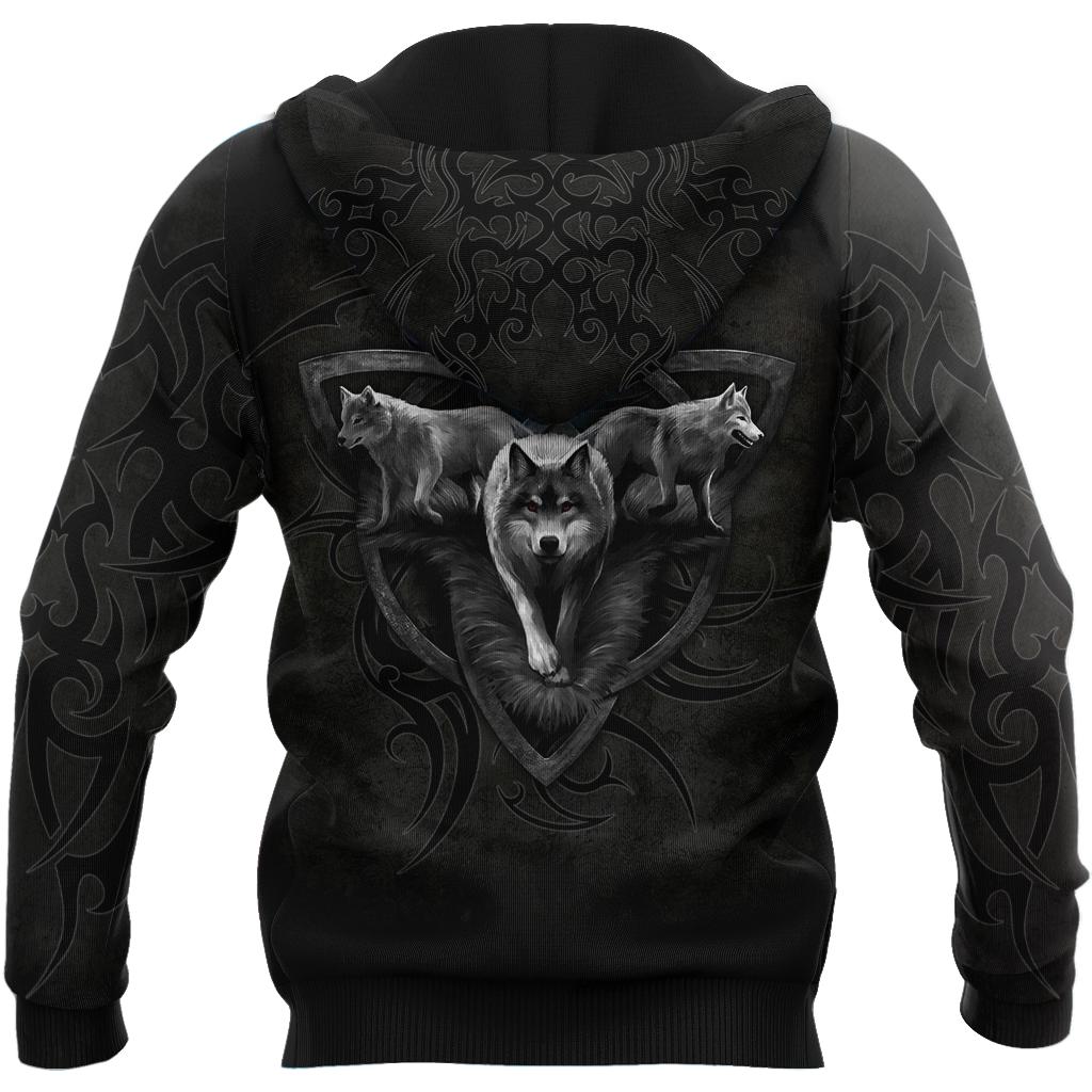 Black Wolf Nightmare 3D Over Printed Hoodie for Men and Women-ML