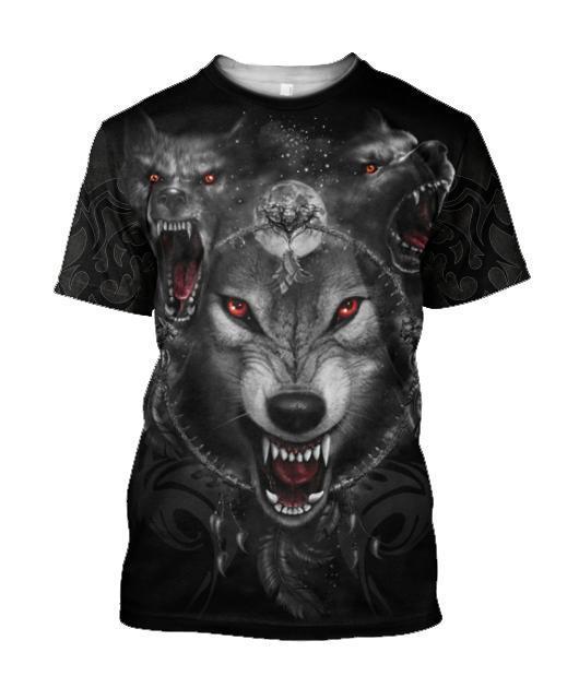 Black Wolf Nightmare 3D Over Printed Hoodie for Men and Women-ML