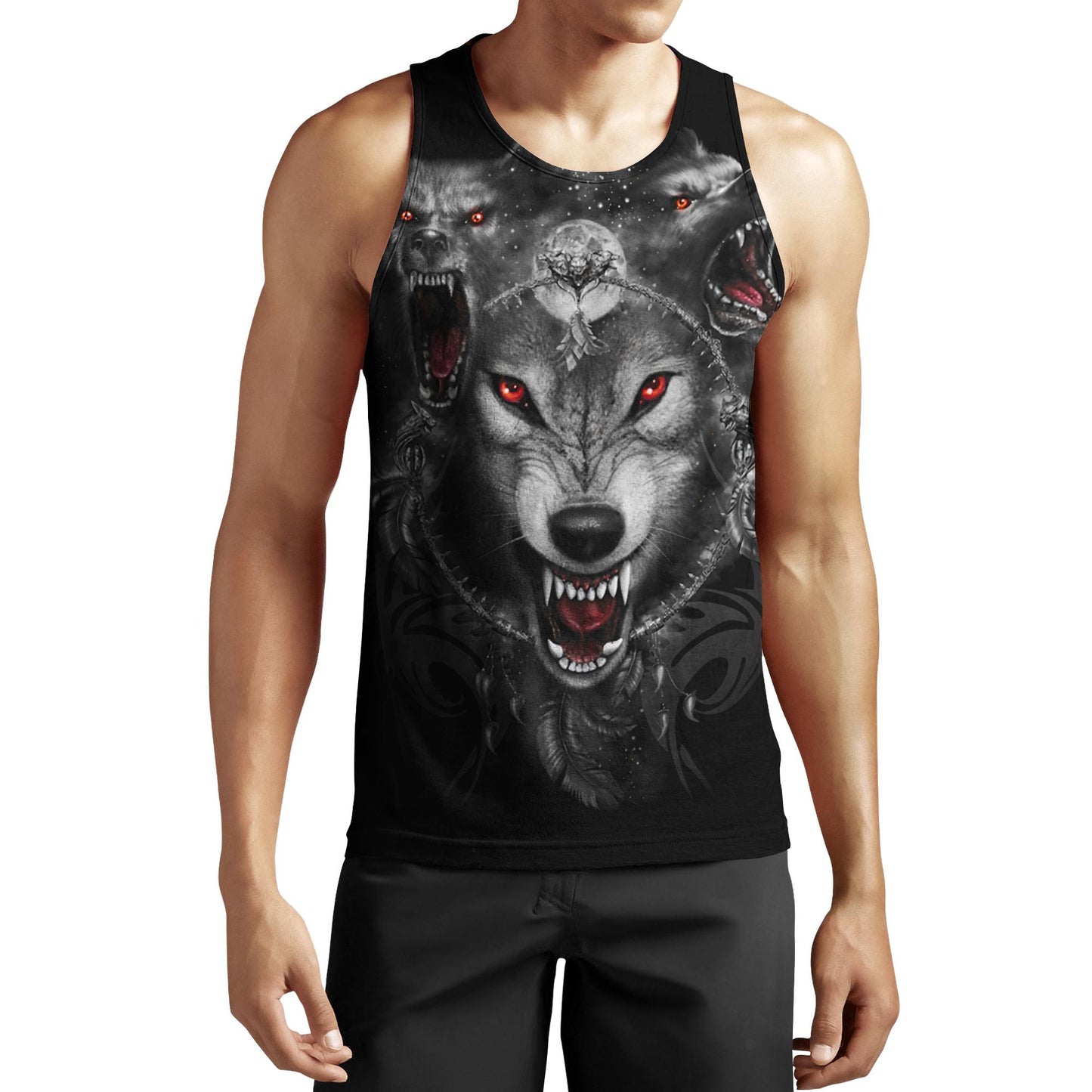 Black Wolf Nightmare 3D Over Printed Hoodie for Men and Women-ML