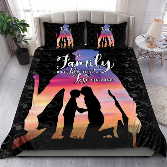 Happy Family Of Firefighter Lover Bedding Set