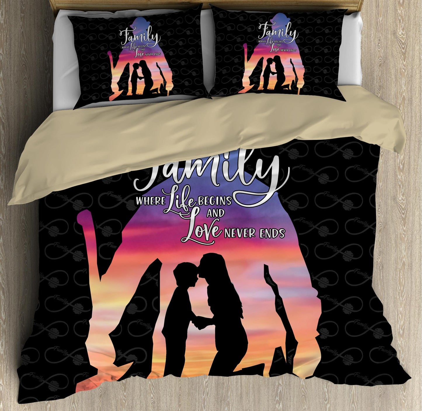 Happy Family Of Firefighter Lover Bedding Set