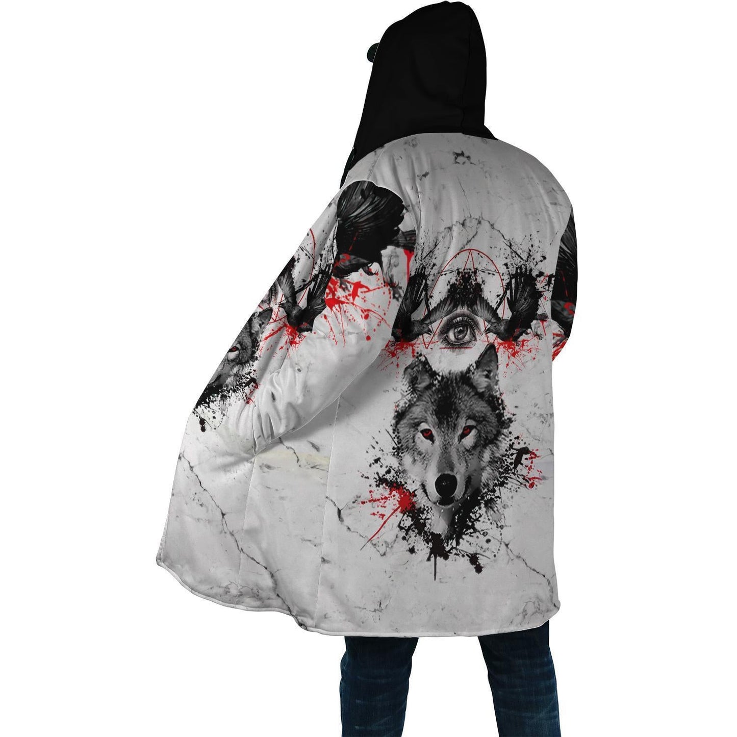 Wolf Blood Tattoo 3D Over Printed Hoodie for Men and Women-ML