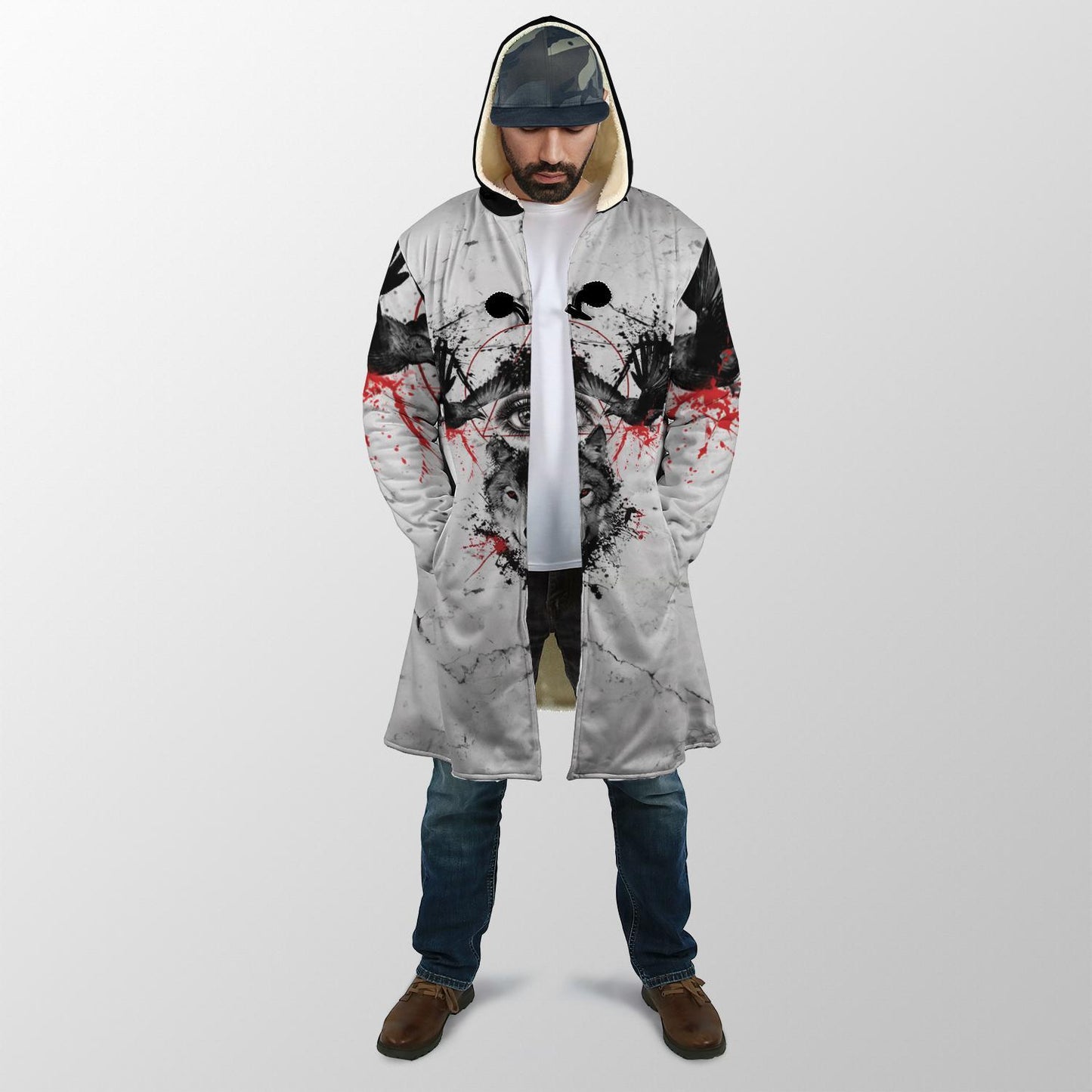 Wolf Blood Tattoo 3D Over Printed Hoodie for Men and Women-ML