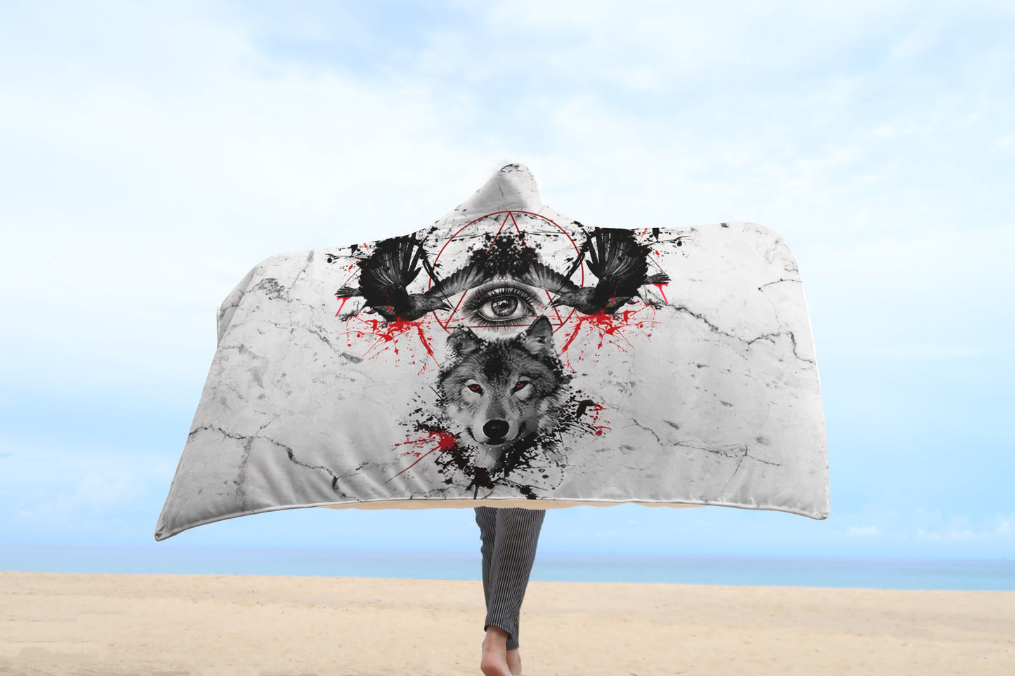Wolf Blood Tattoo 3D Over Printed Hoodie for Men and Women-ML