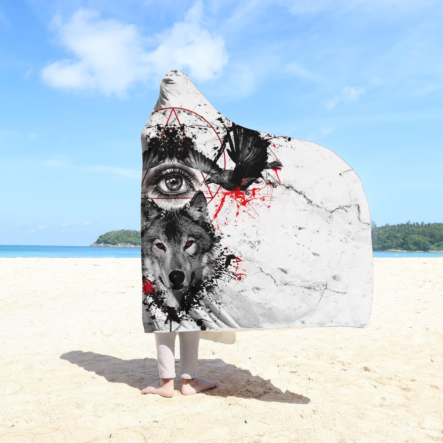 Wolf Blood Tattoo 3D Over Printed Hoodie for Men and Women-ML