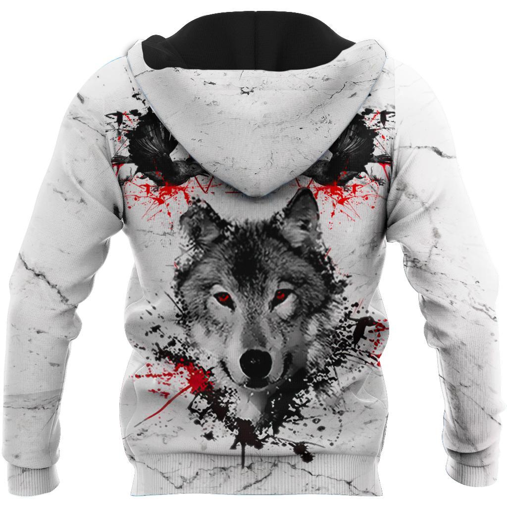 Wolf Blood Tattoo 3D Over Printed Hoodie for Men and Women-ML
