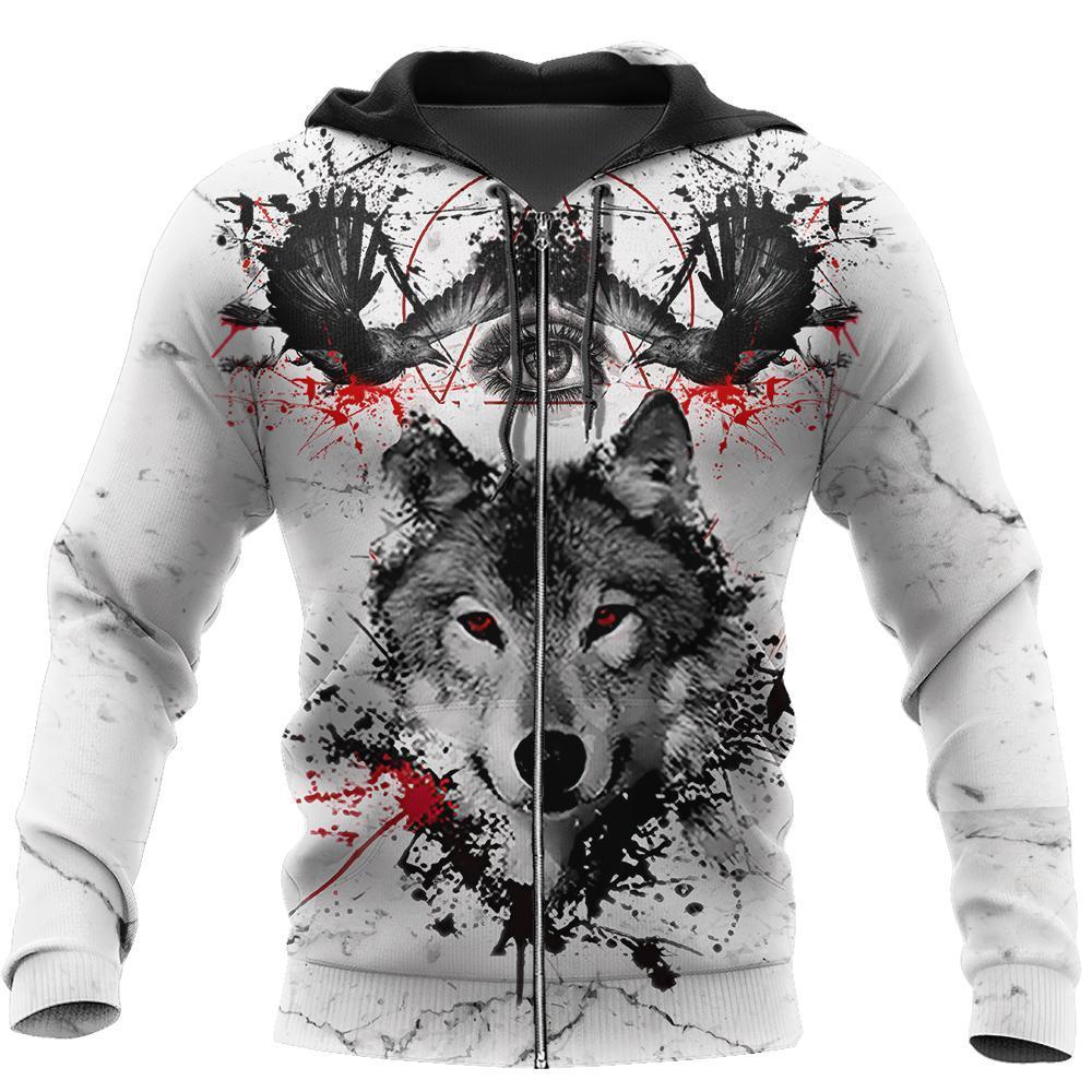 Wolf Blood Tattoo 3D Over Printed Hoodie for Men and Women-ML