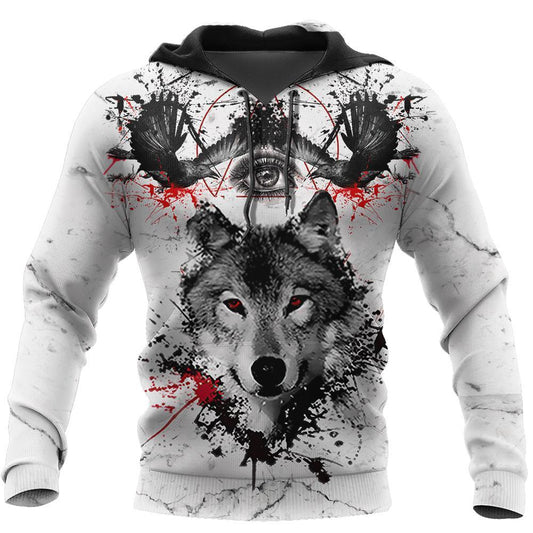 Wolf Blood Tattoo 3D Over Printed Hoodie for Men and Women-ML