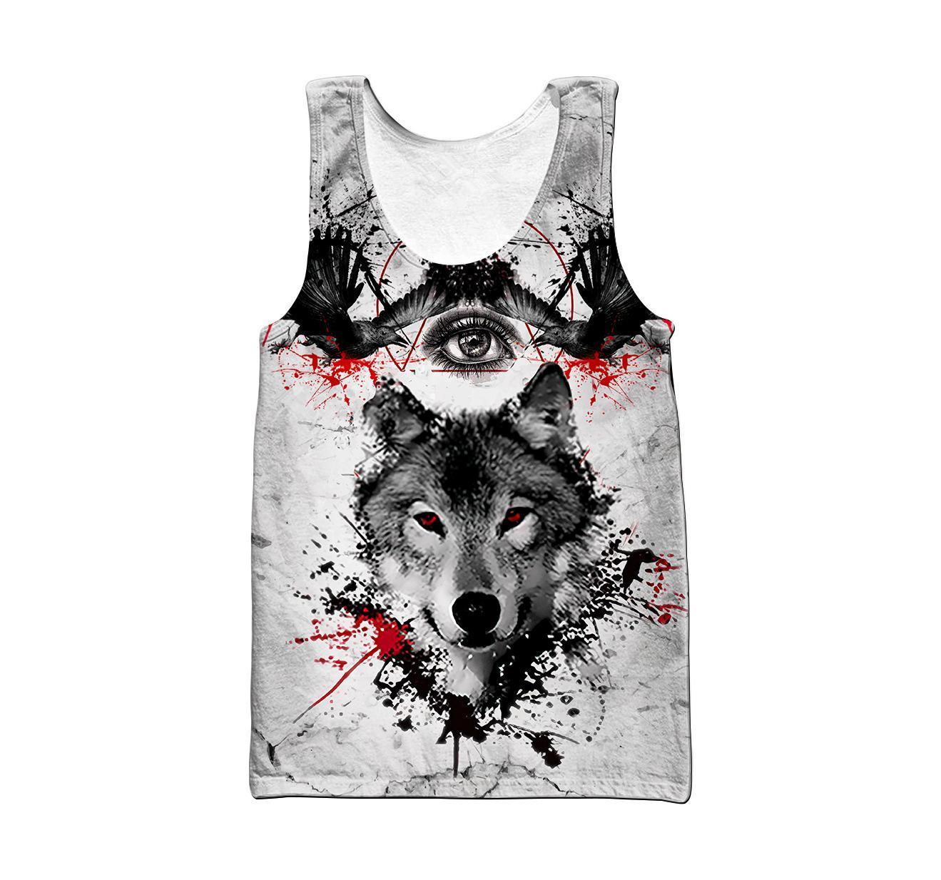 Wolf Blood Tattoo 3D Over Printed Hoodie for Men and Women-ML
