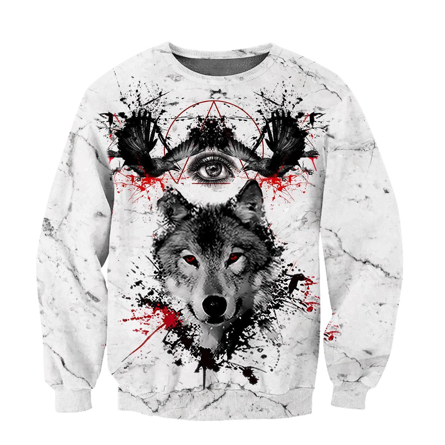 Wolf Blood Tattoo 3D Over Printed Hoodie for Men and Women-ML