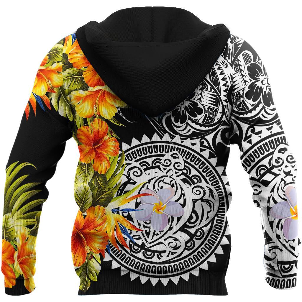 Amazing Polynesian Turtle Tattoo & Hibiscus Hoodie Tshirt for Men and Women ML