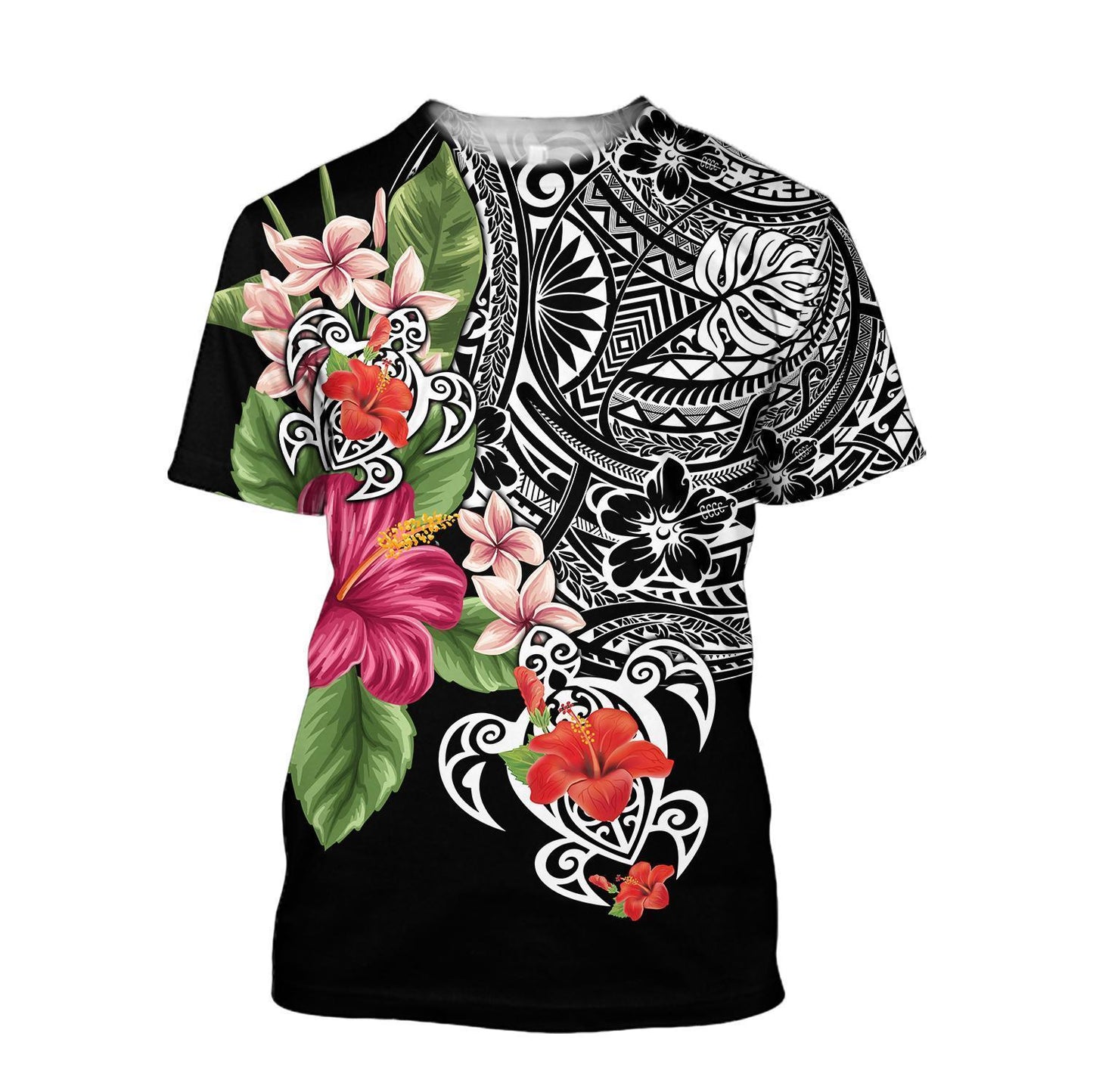 Amazing Polynesian Tattoo & Hibiscus Hoodie Tshirt for Men and Women ML