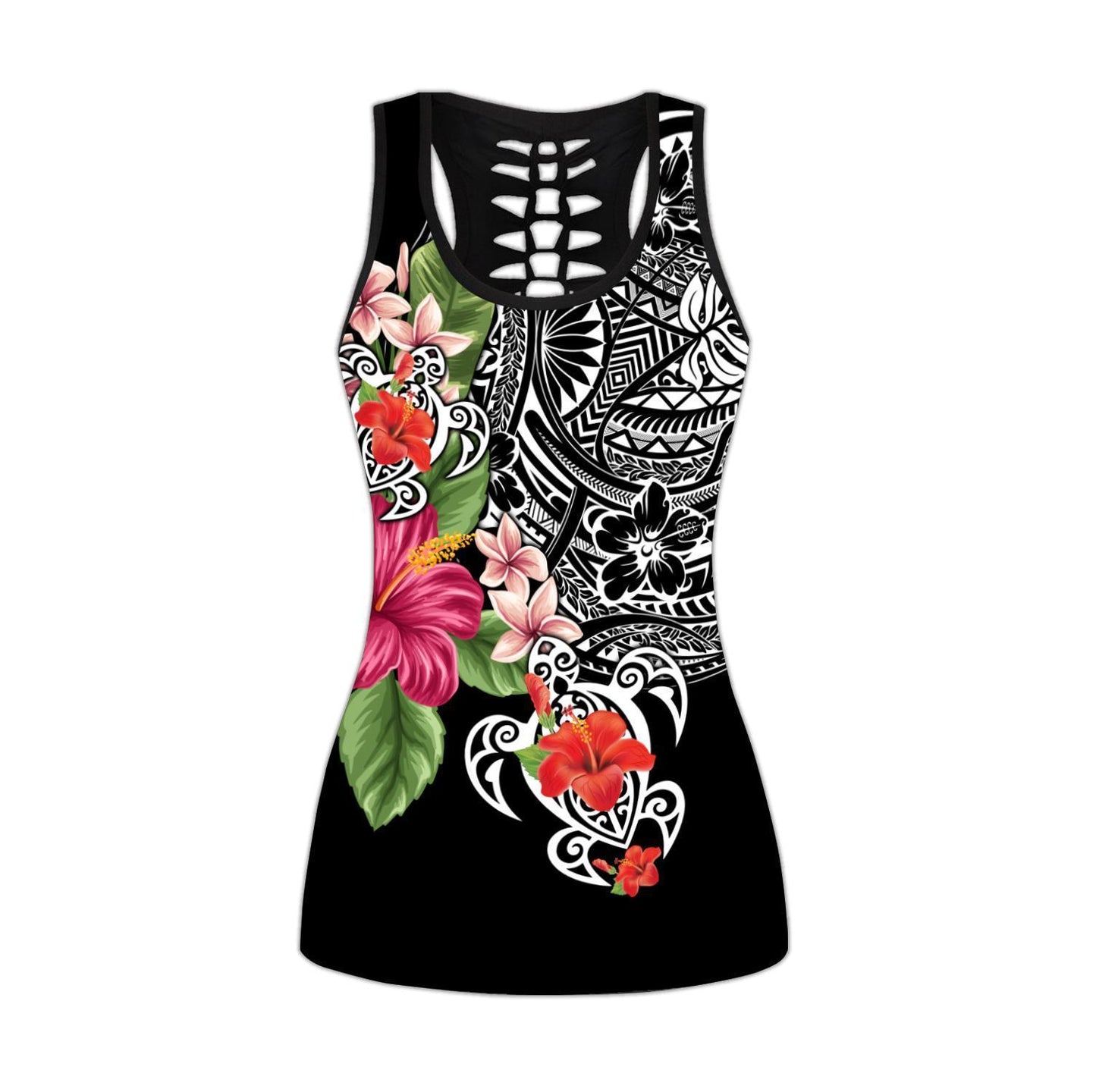 Amazing Polynesian Tattoo & Hibiscus Legging & Tank top ML