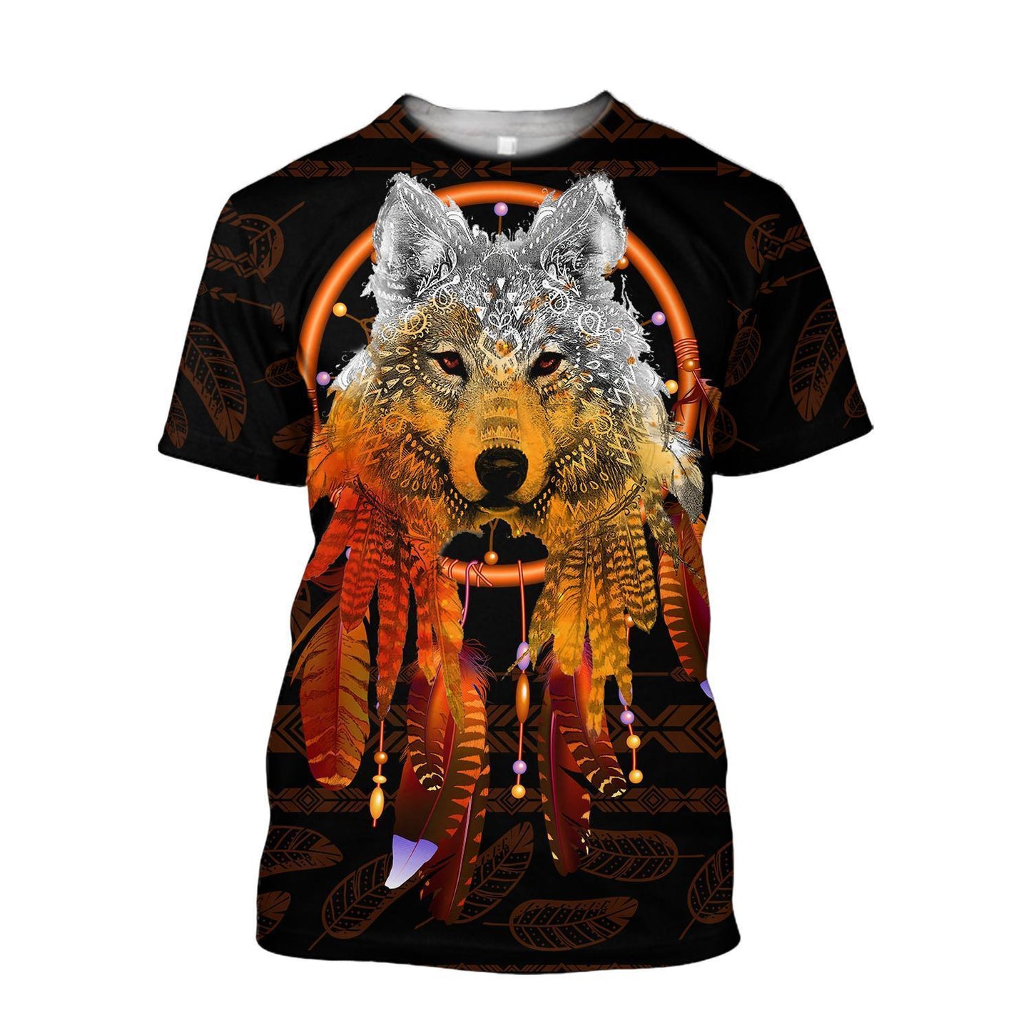 Wolf Native 3D Over Printed Hoodie for Men and Women-ML
