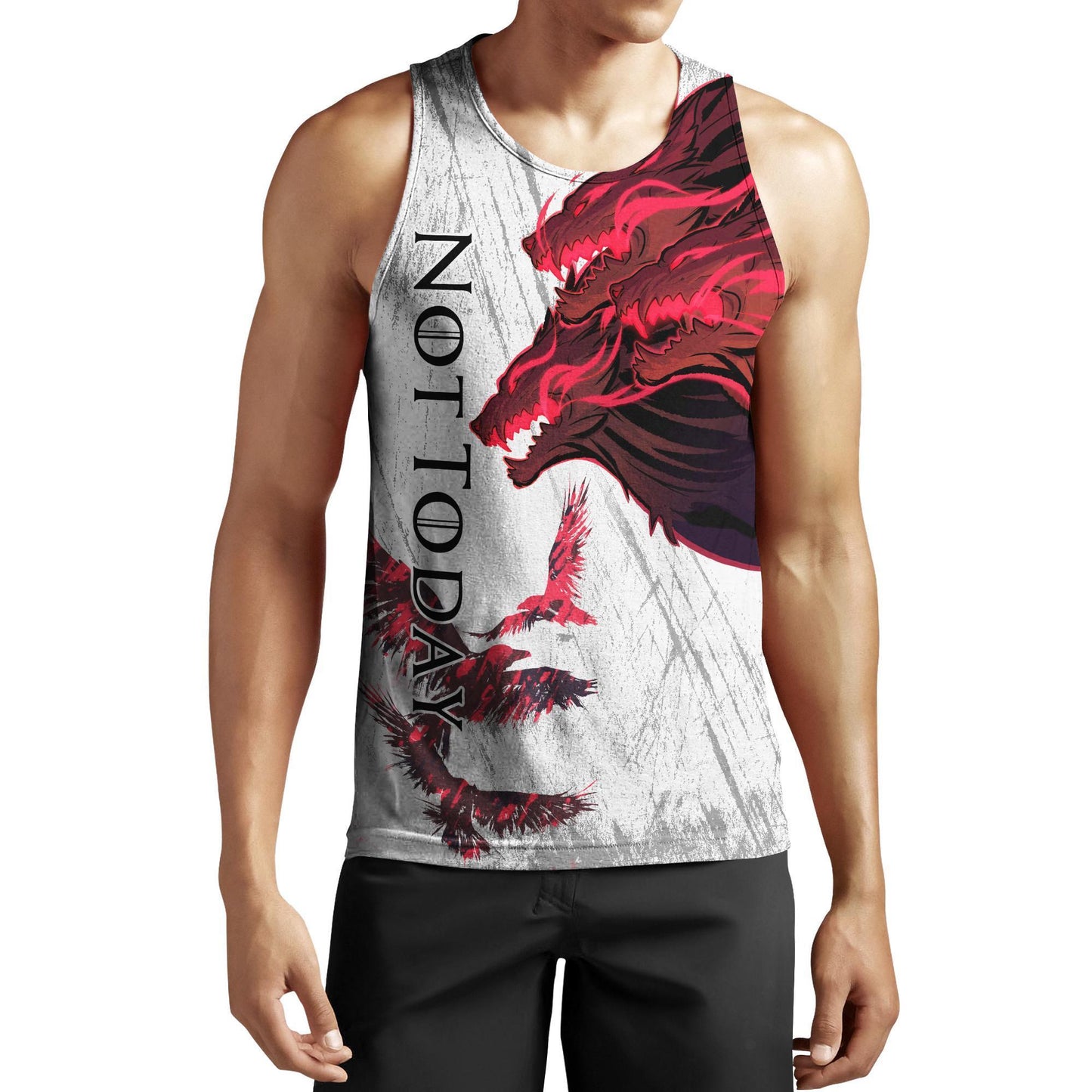 Blood Wolf Not Today & Raven 3D Over Printed Hoodie for Men and Women-ML