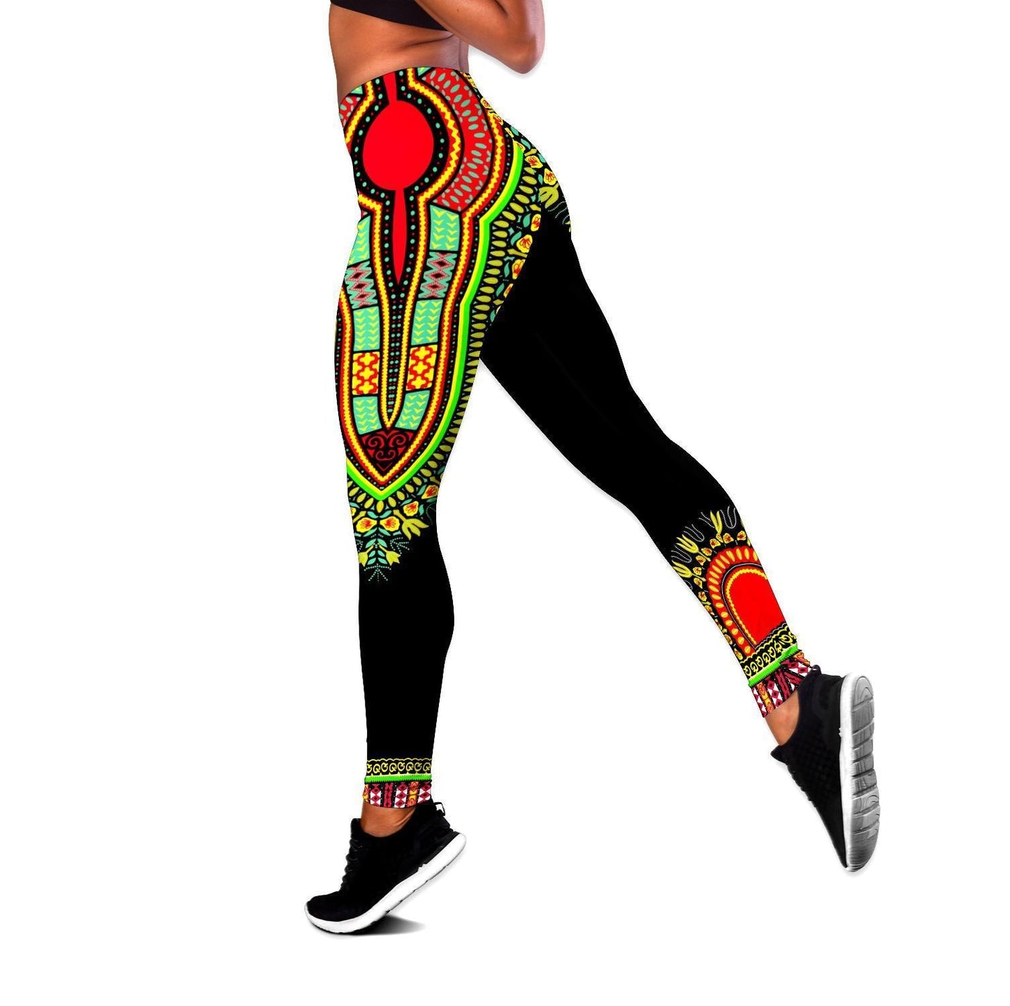 African Dashiki Pattern 3D Over Printed Legging & Tank top