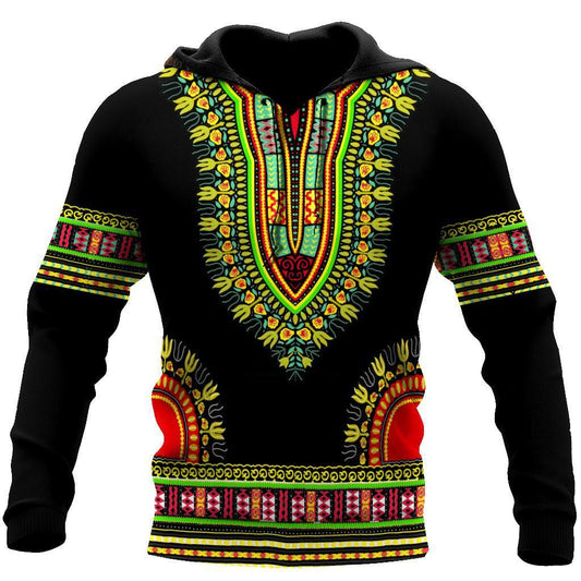 African Dashiki Pattern Hoodie for Men and Women