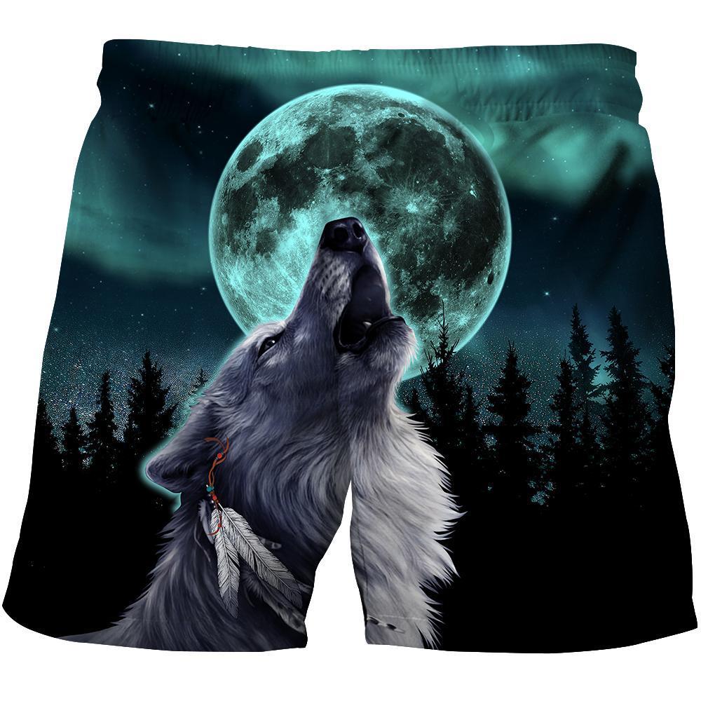 Wolf and Moon 3D Over Printed Hoodie for Men and Women-ML