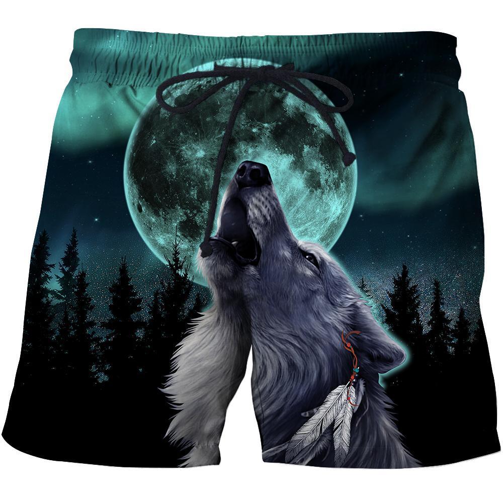Wolf and Moon 3D Over Printed Hoodie for Men and Women-ML