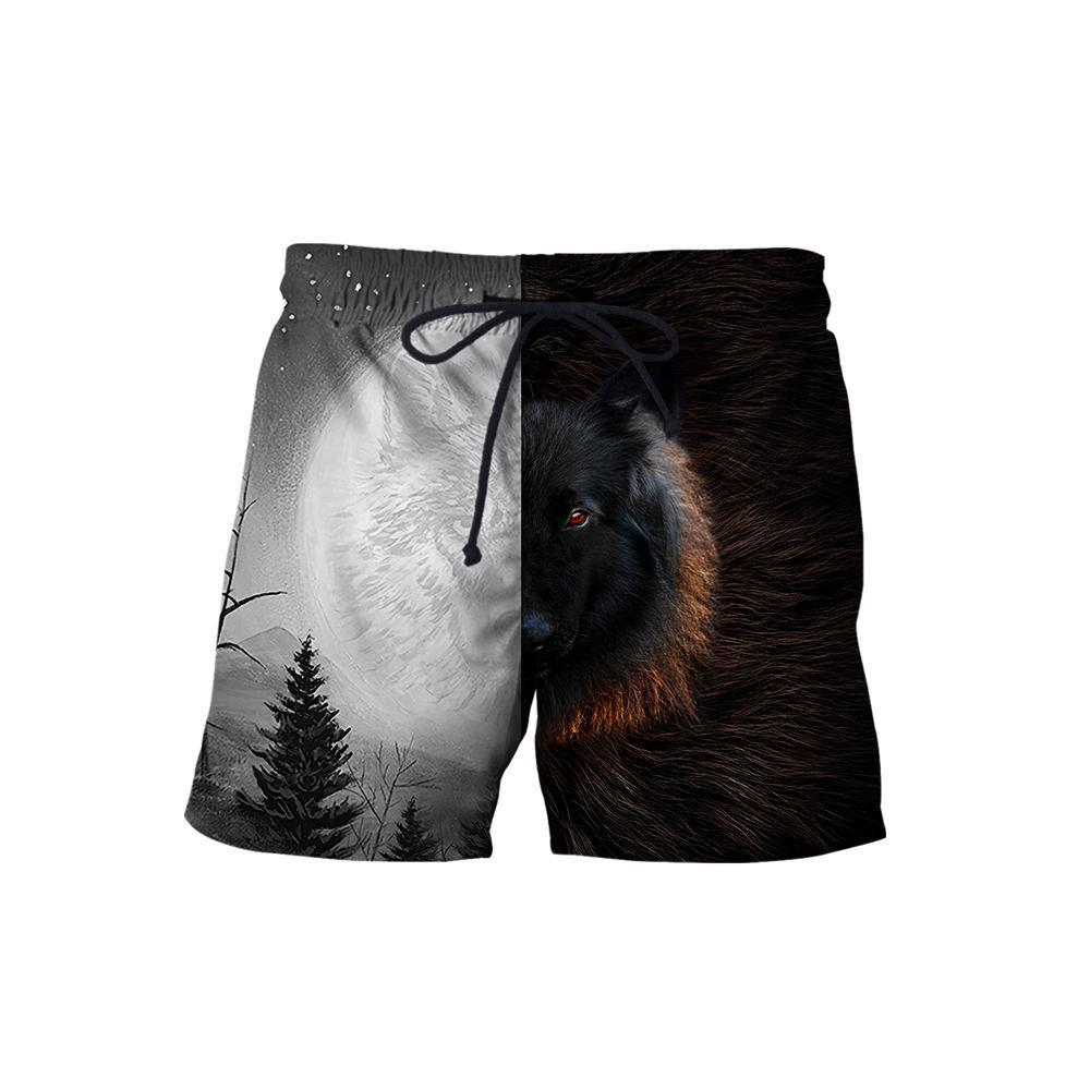 Black and White Wolf 3D Over Printed Hoodie for Men and Women-ML