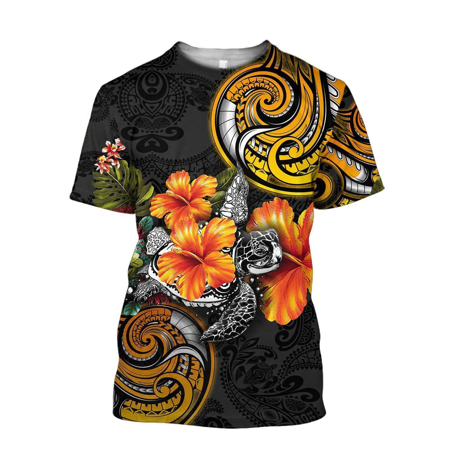 Amazing Polynesian Turtle Hibiscus Hoodie for Men and Women ML