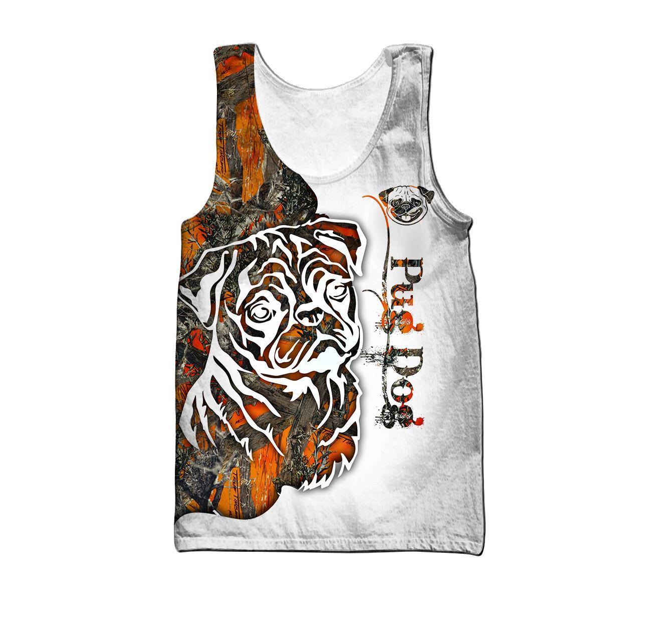 Pug Dog Camo 3D All Over Printed Unisex PL