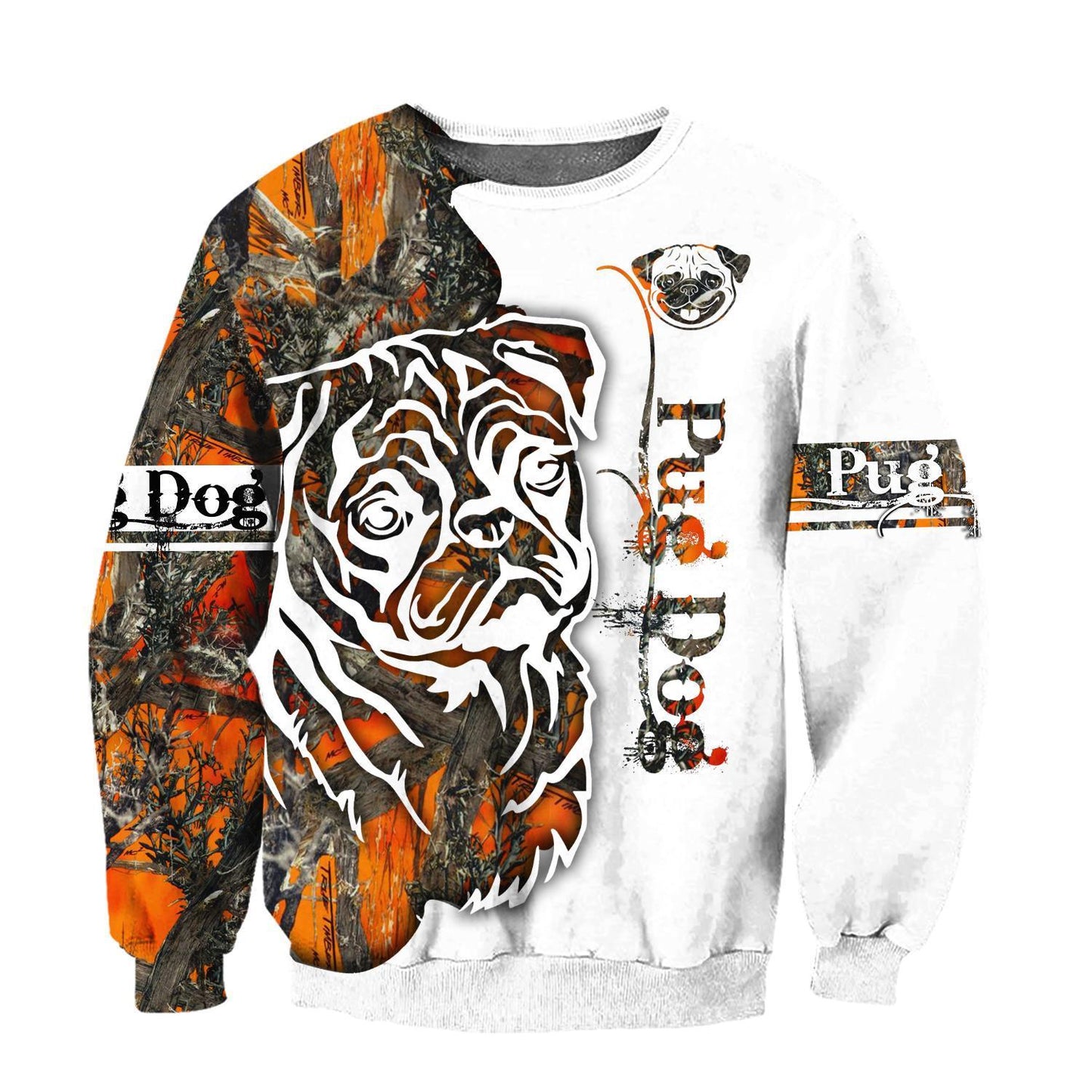 Pug Dog Camo 3D All Over Printed Unisex PL