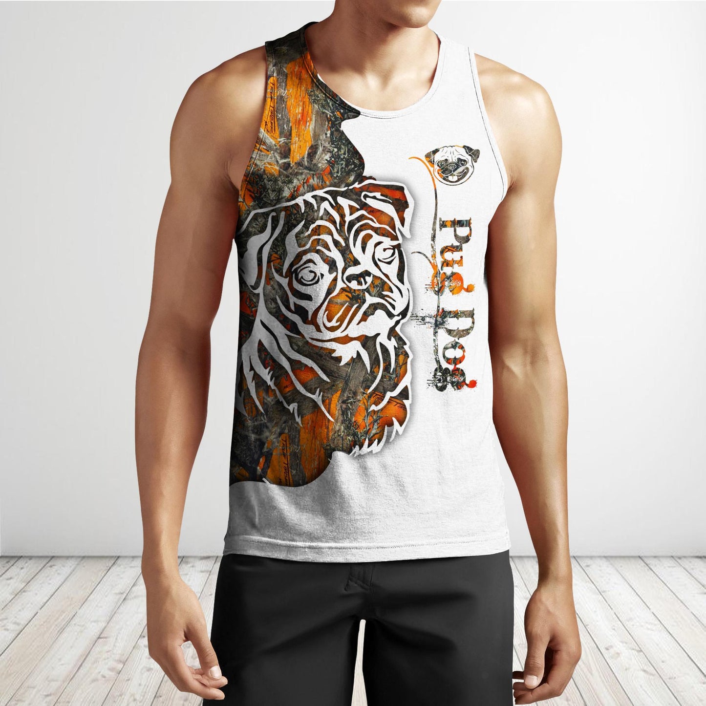 Pug Dog Camo 3D All Over Printed Unisex PL