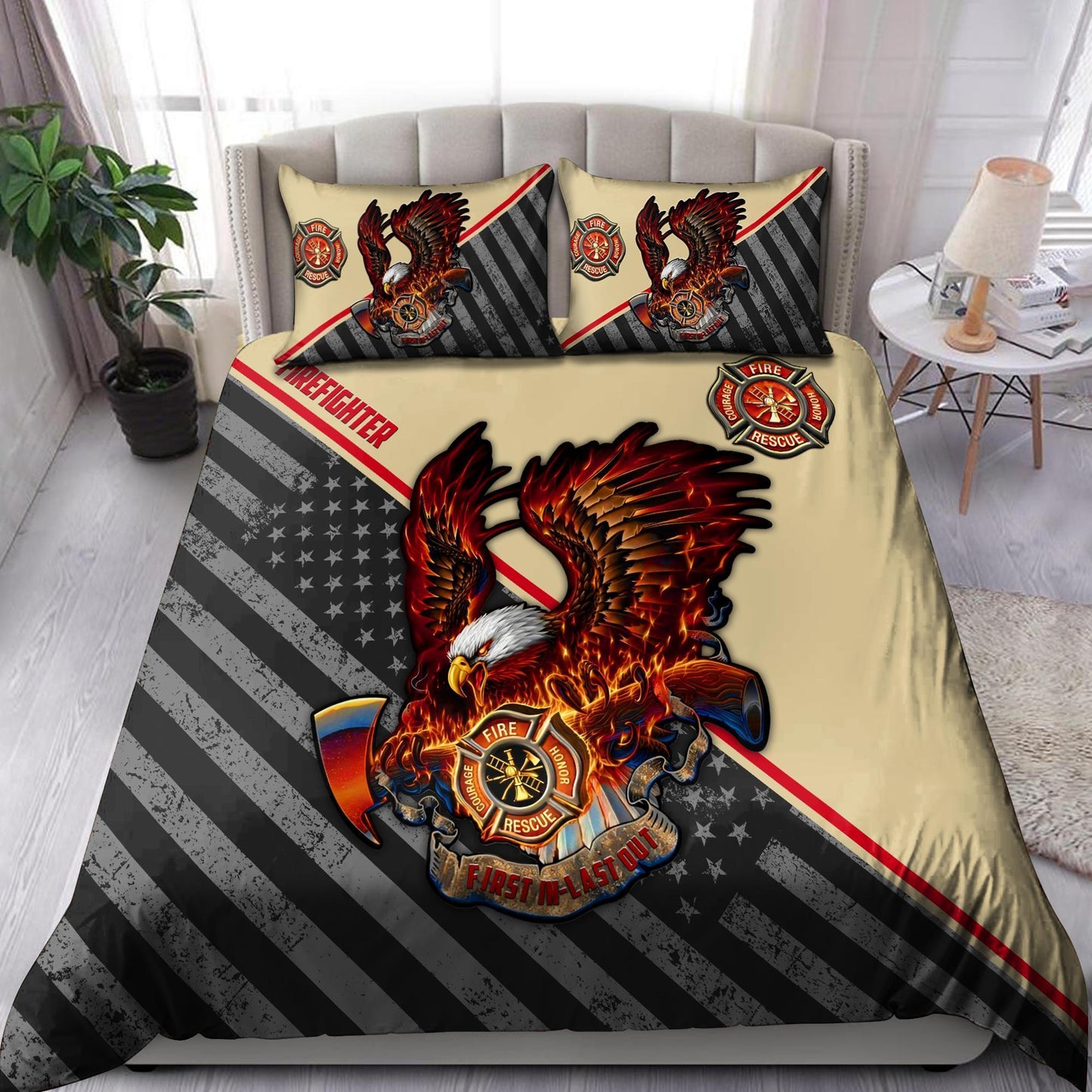 Firefighter US Eagle Bedding Set