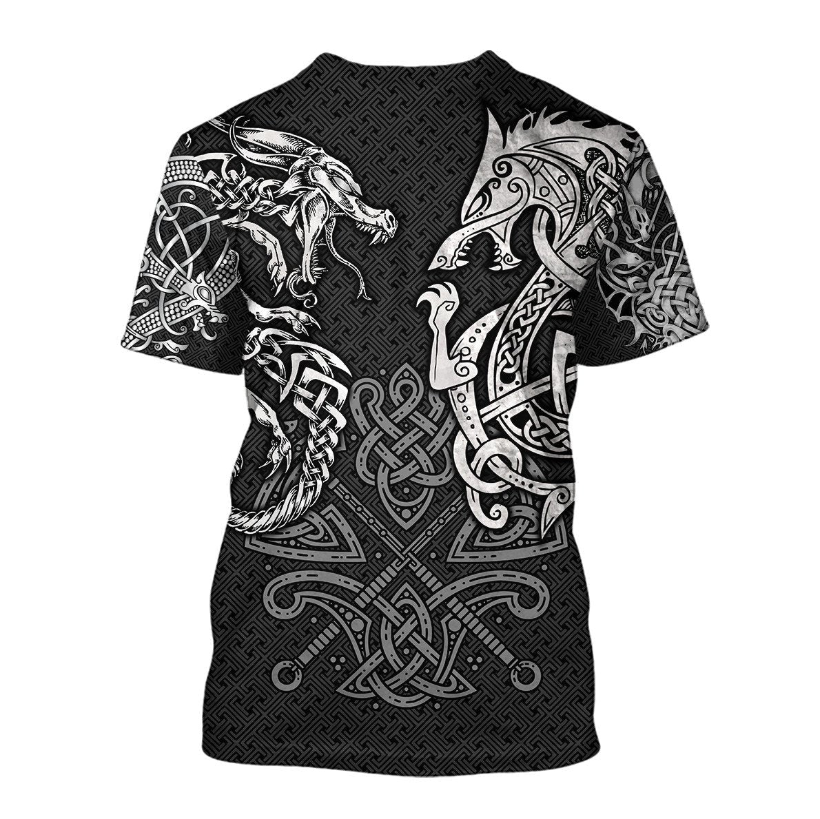 Viking Wolf And Dragon Tattoo 3D All Over Printed Unisex Hoodie-ML