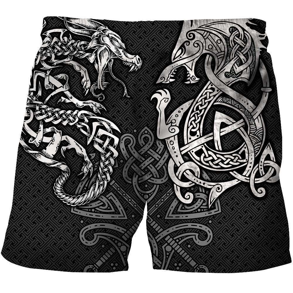 Viking Wolf And Dragon Tattoo 3D All Over Printed Unisex Hoodie-ML