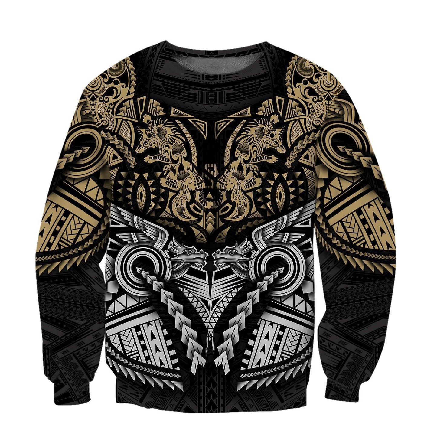 Amazing Polynesian Wolf Tattoo Unisex Hoodie ML