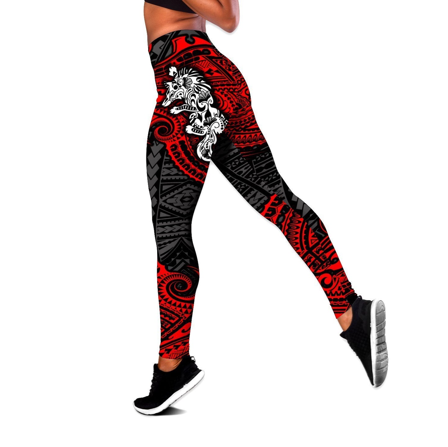 Amazing Polynesian Wolf Tattoo Legging & Tank top ML