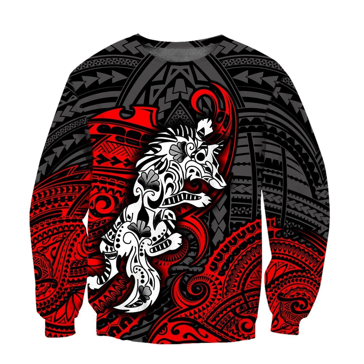 Amazing Polynesian Wolf Tattoo Unisex Hoodie-ML