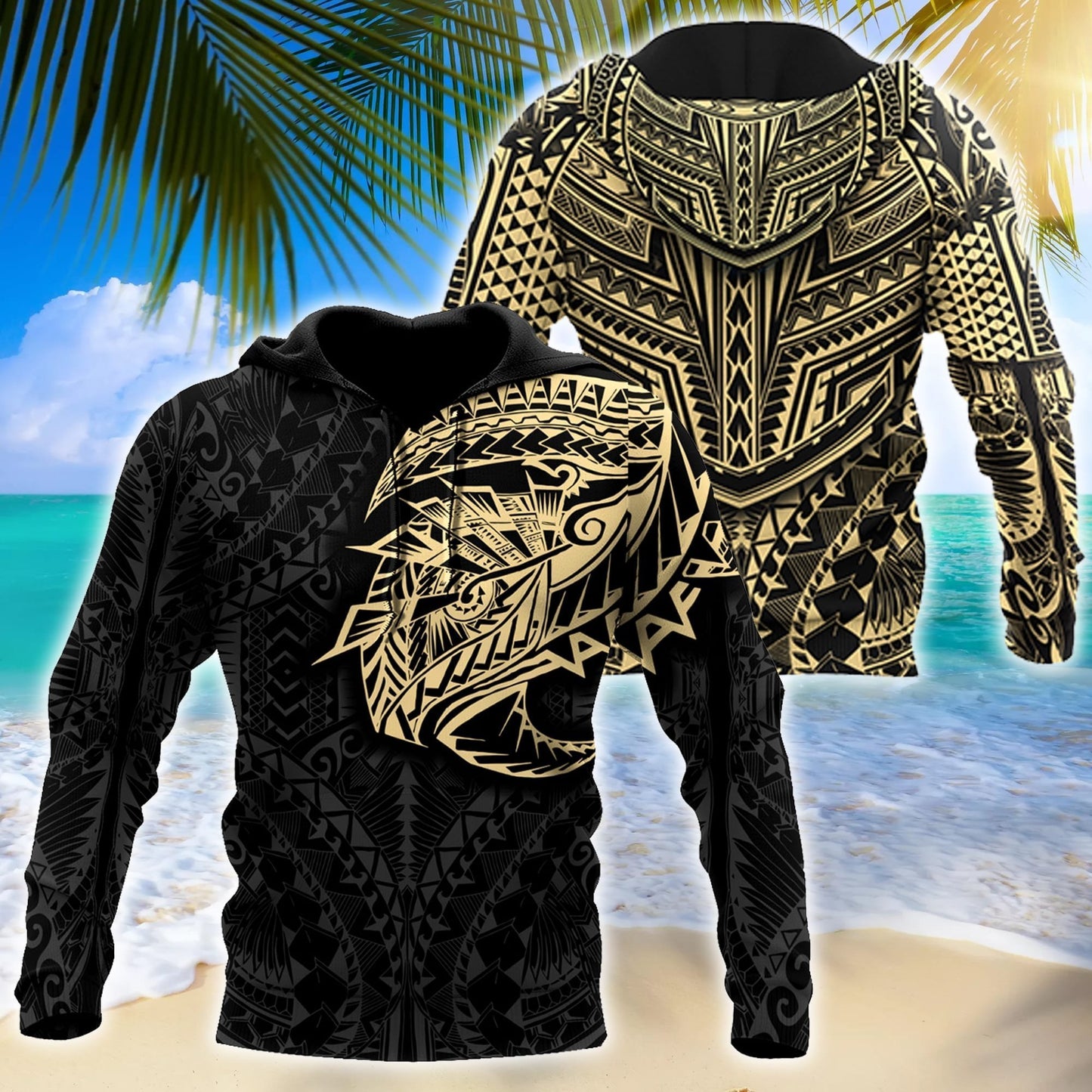 Amazing Polynesian Tattoo 3D All Over Printed Unisex Hoodie ML