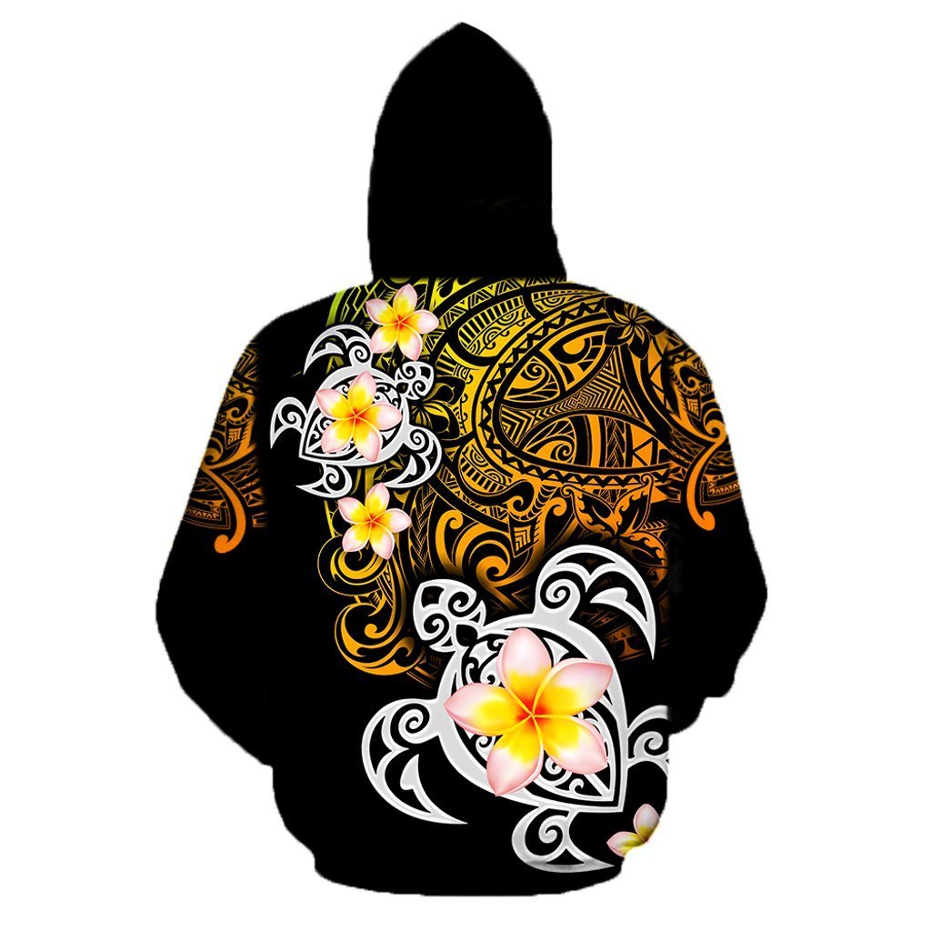 Amazing Polynesian Tattoo Turtle Unisex Hoodie ML