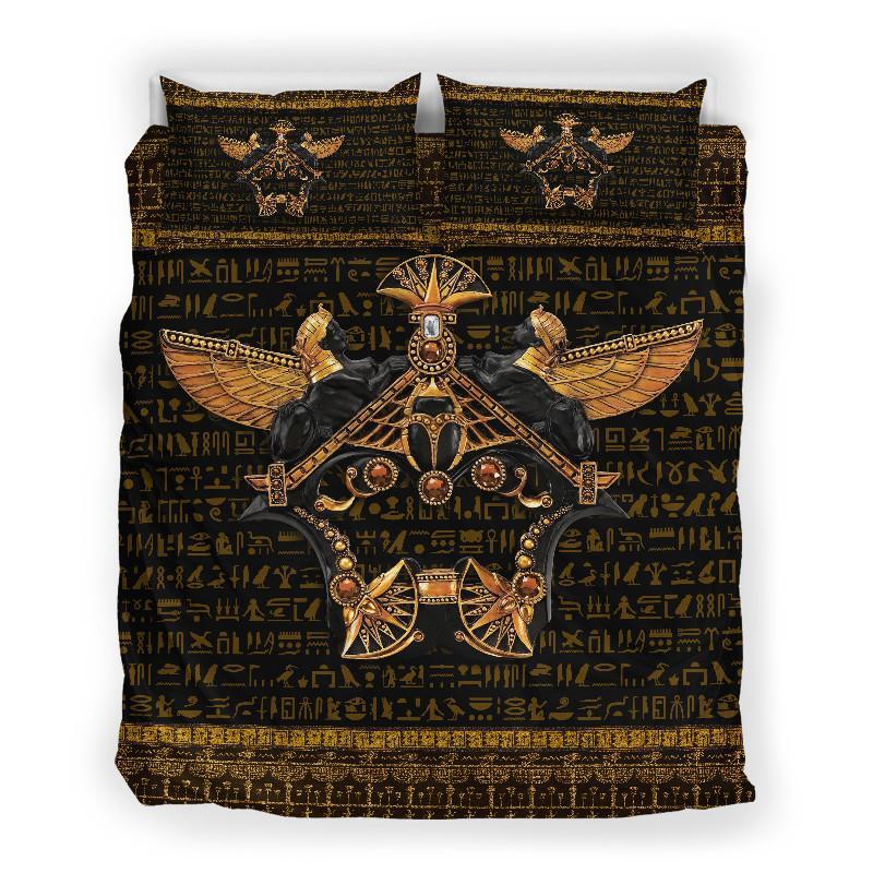 Ancient Egypt Scarab Beetle Golden Bedding Set-ML
