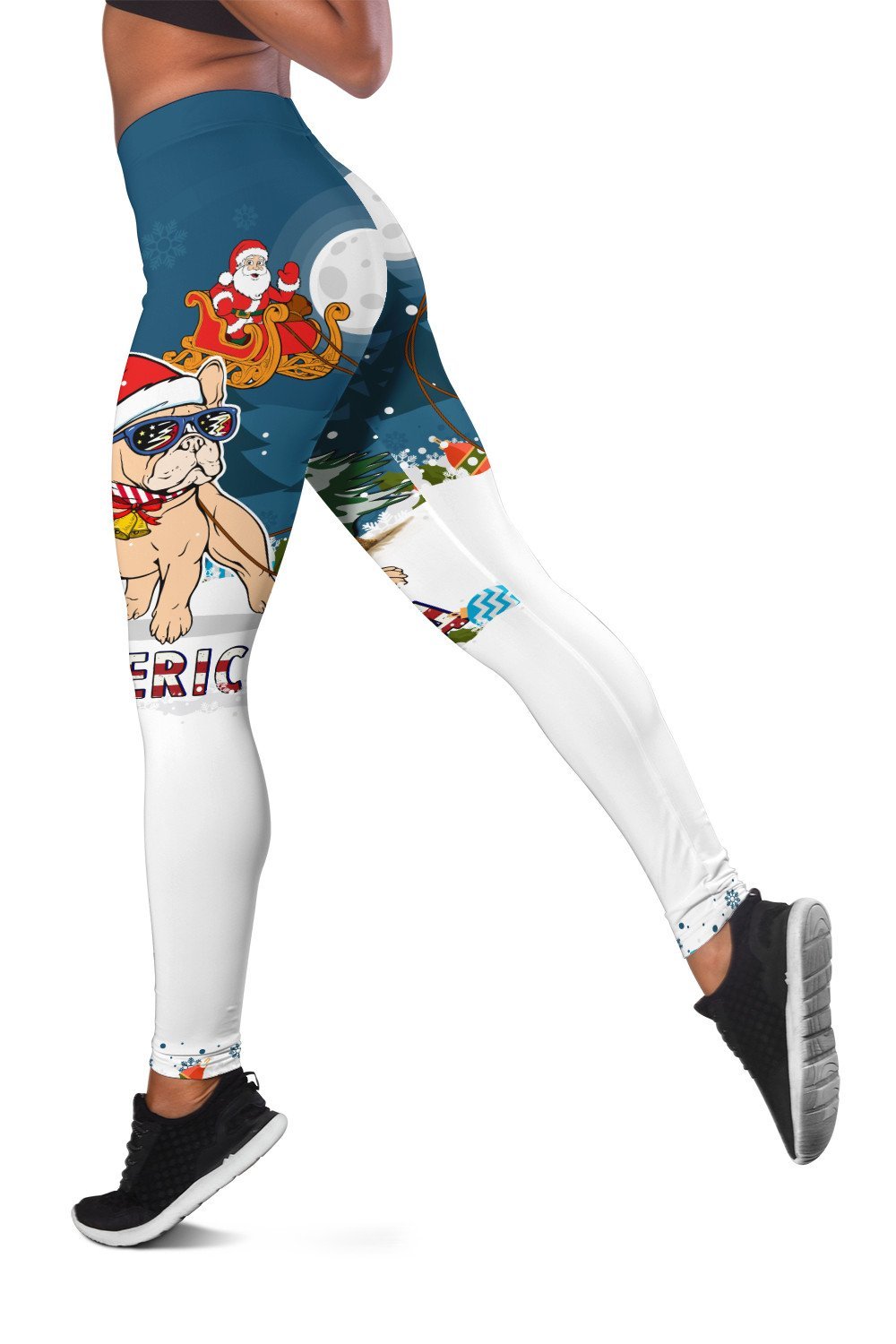 Pitbull & Santa christmas combo outfit legging + hollow tank for women PL