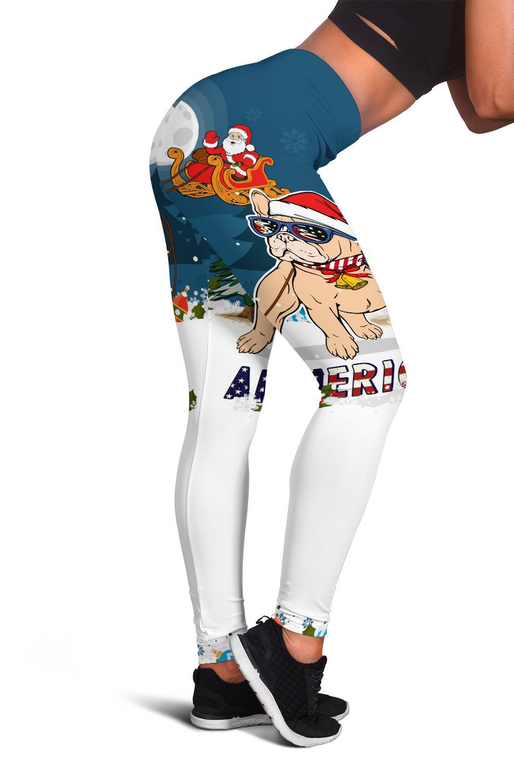 Pitbull & Santa christmas combo outfit legging + hollow tank for women PL