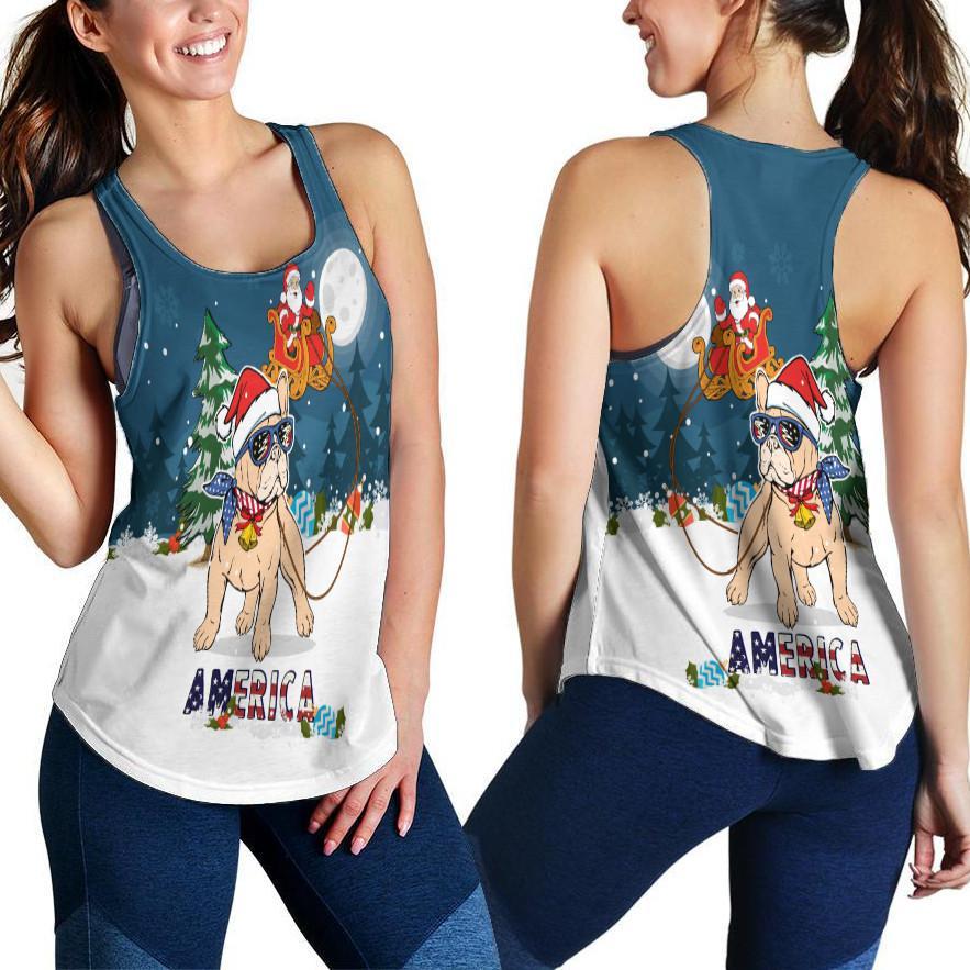 Pitbull & Santa christmas combo outfit legging + hollow tank for women PL