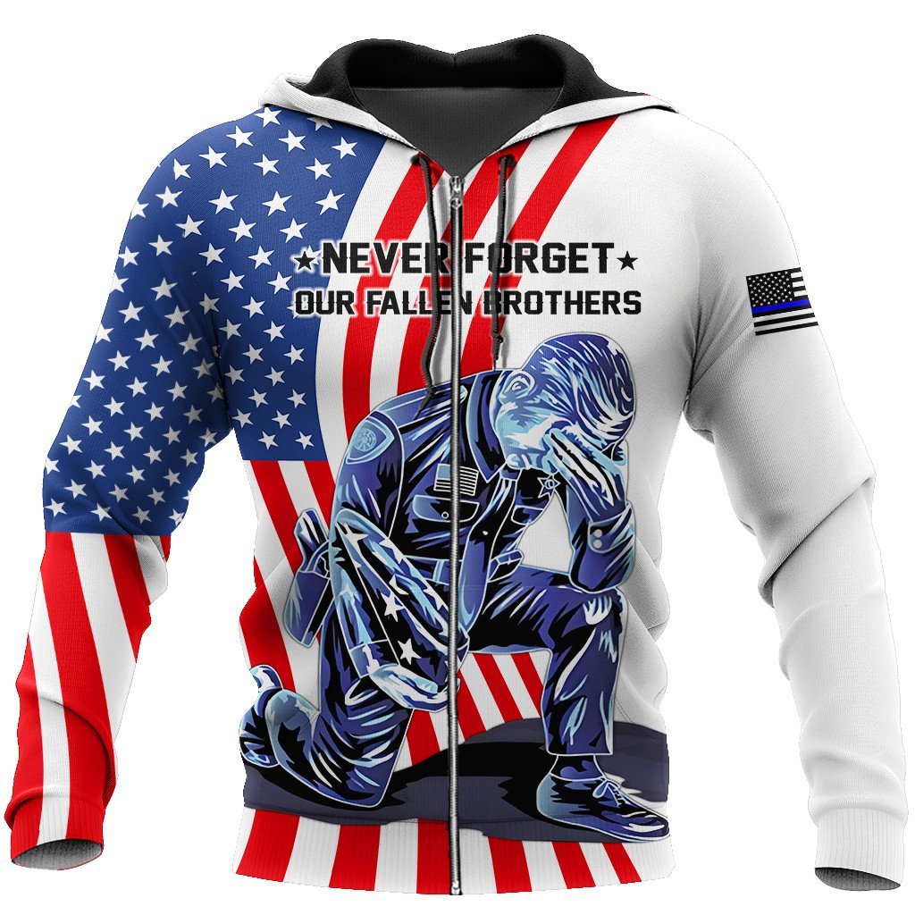 Police never forget our fallen brothers 3D All Over Printed shirt & short for men and women PL