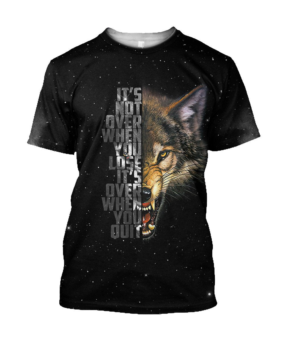 Wolf Never Quit 3D All Over Printed Unisex Deluxe Hoodie ML