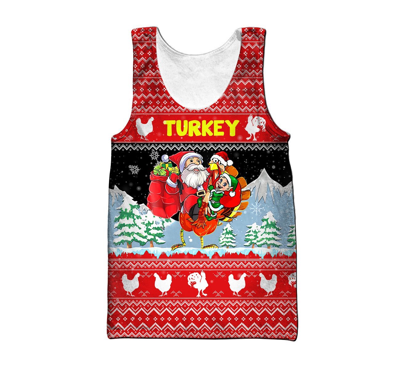 Xmas Turkey All Over Printed Unisex Deluxe Hoodie ML