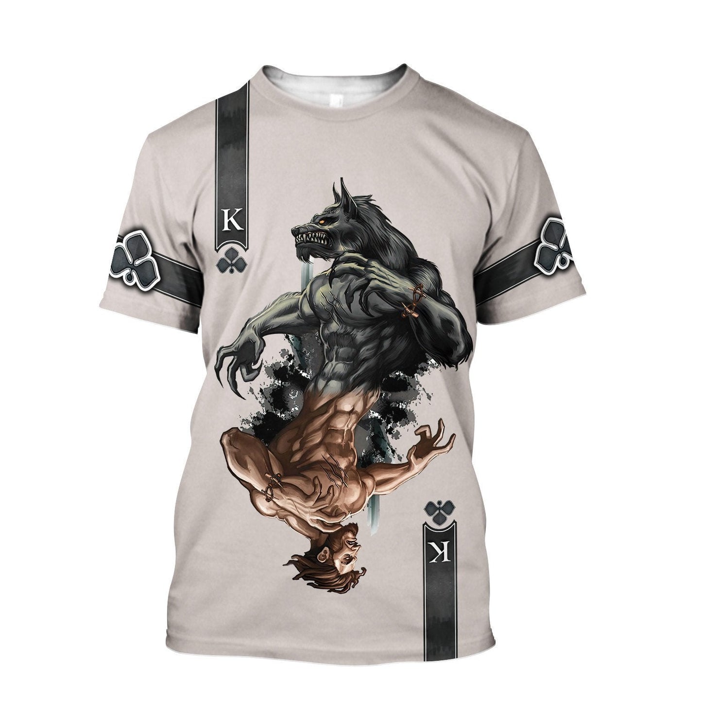 Wolf Ace Card 3D Over Printed Unisex Deluxe Hoodie Cloak ML