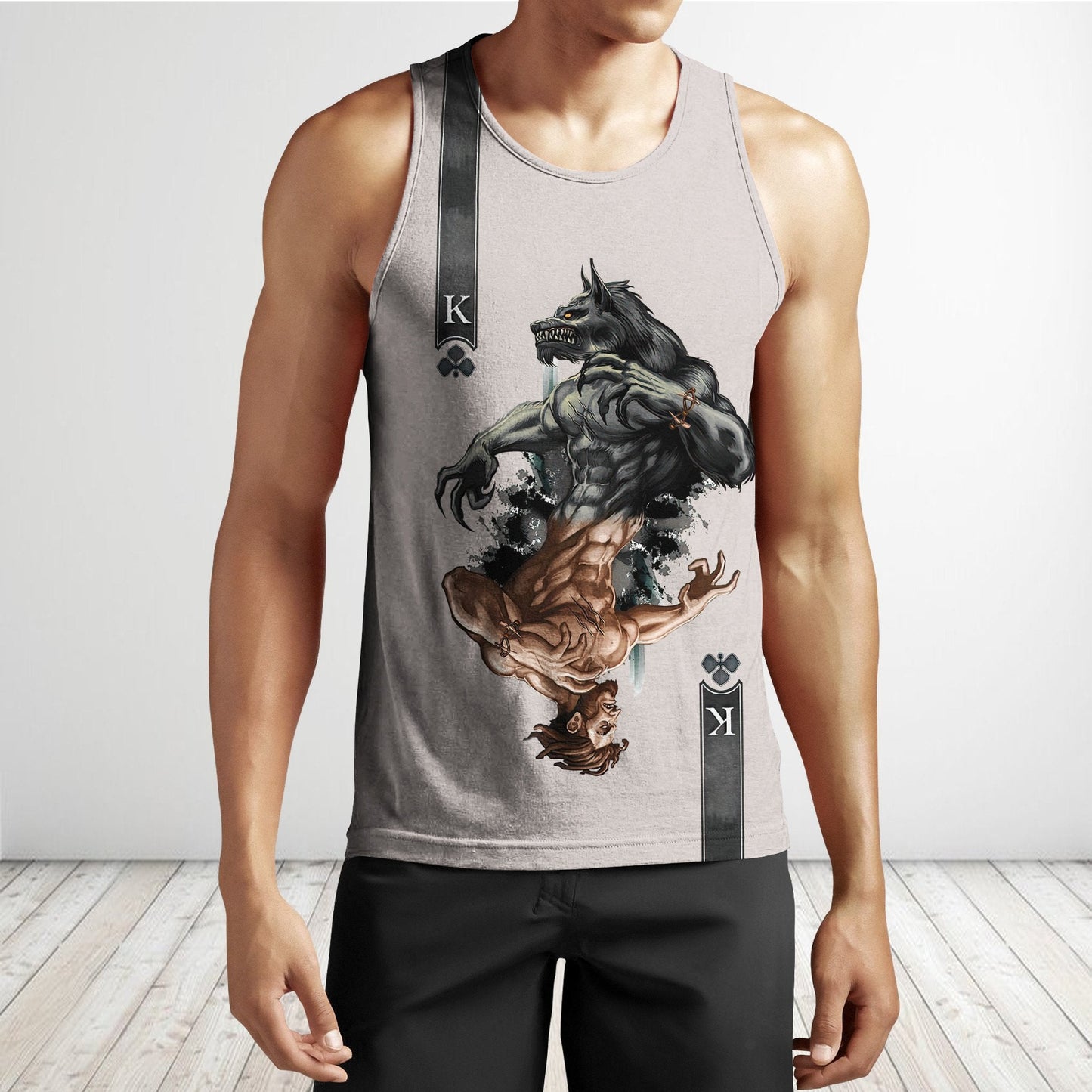 Wolf Ace Card 3D Over Printed Unisex Deluxe Hoodie Cloak ML